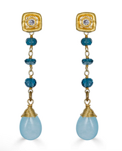 Load image into Gallery viewer, Aquamarine and London Blue Topaz Earrings
