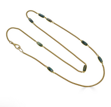Load image into Gallery viewer, Labradorite Baguette Long Necklace
