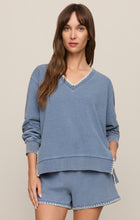 Load image into Gallery viewer, Cam Knit Denim Whipstitch Top ZT263233
