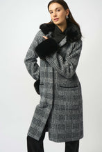 Load image into Gallery viewer, Plaid Jacquard Coat w/Faux Trim 253900
