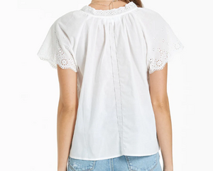 Dear John Dylan Embroidered Detail Top, White