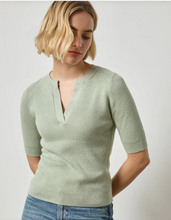 Load image into Gallery viewer, Elbow Sleeve Split Neck Sweater PA2868
