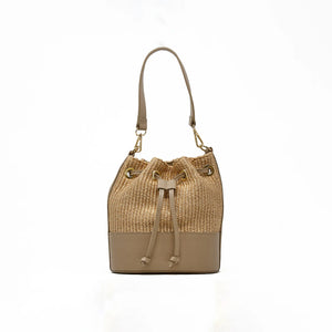 Raffia Leather Bucket Bag GF2833