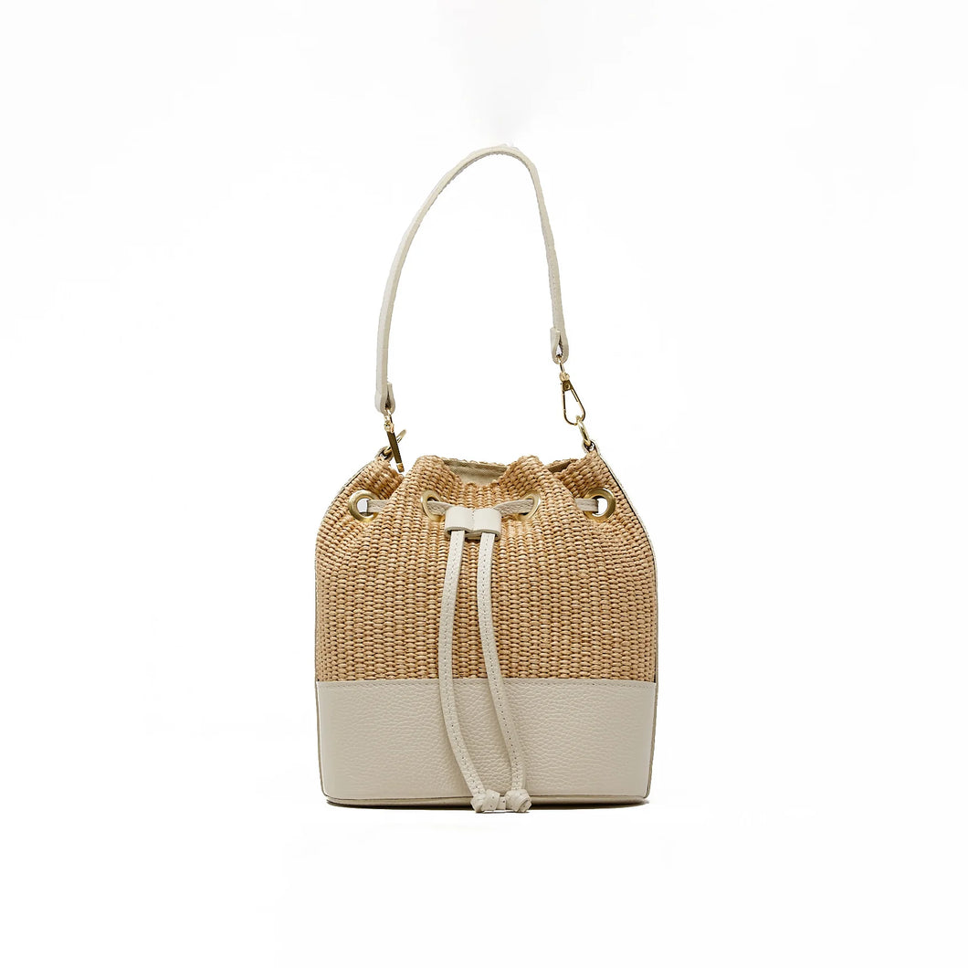 Raffia Leather Bucket Bag GF2833