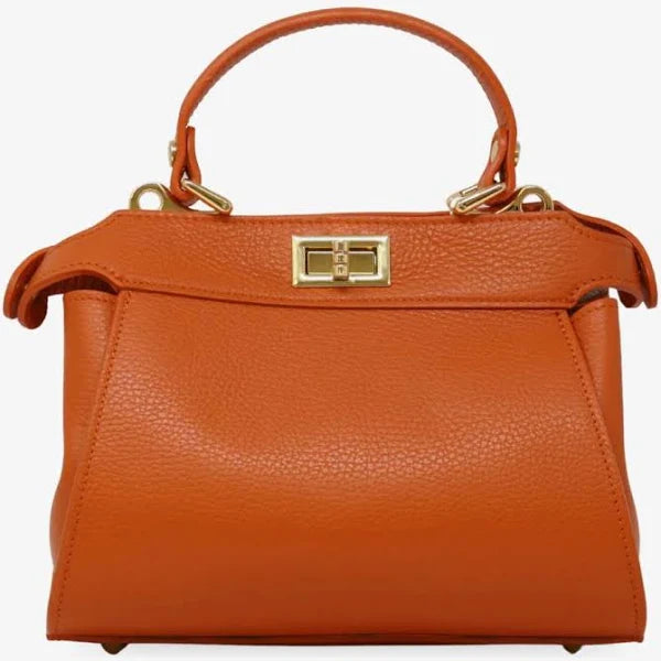 GF0823 GENUINE ITALIAN LEATHER HANDLE AND CROSSBODY