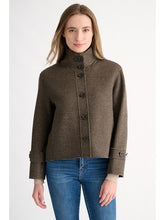 Load image into Gallery viewer, HOUNDSTOOTH BUTTON MOCK COAT LFOJ6-238
