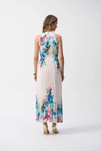 Load image into Gallery viewer, Pleated Satin Floral Print Maxi Dress 251904
