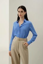 Load image into Gallery viewer, Silk Stripe Blouse 91T6162

