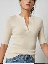 Load image into Gallery viewer, Elbow Sleeve Split Neck Sweater PA2868
