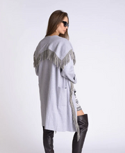 Load image into Gallery viewer, Max Long Jacket with Fringe Collar and Front Pockets
