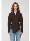 Load image into Gallery viewer, Mila Long Sleeve Button Down Wrap Top P00042020-WR
