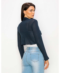 Cropped Tie Front Jacket