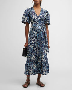 Marie Oliver Natalie Blouson-Sleeve Dress, Abstract-Print