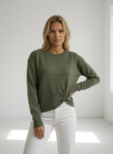 Load image into Gallery viewer, OPHI  Ruched Hem Sweater Ro- 1257
