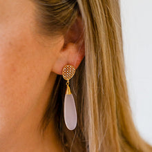 Load image into Gallery viewer, Pink Glass Dangle Earrings
