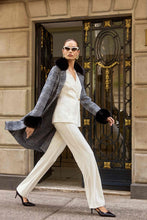 Load image into Gallery viewer, Plaid Jacquard Coat w/Faux Trim 253900
