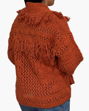 Load image into Gallery viewer, Southwest Fringed Collar Sweater Throw NHT14341
