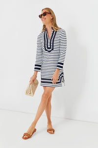 Navy and White Stripe Long Sleeve Knit Tunic