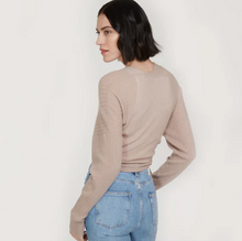 Load image into Gallery viewer, Cashmere Tie Front Rib Cardigan R11903
