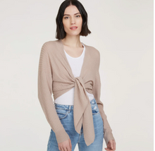 Load image into Gallery viewer, Cashmere Tie Front Rib Cardigan R11903
