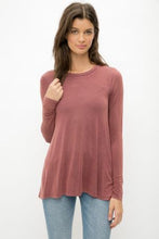 Load image into Gallery viewer, Mystree - Acid Wash Effect Round Neck Swing Top
