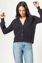 Load image into Gallery viewer, Lilla P Novelty Stitch Button Cardigan, Navy
