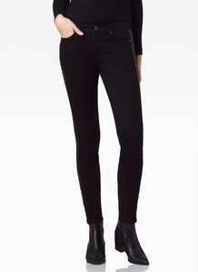Ecru Beverly Skinny Jean with Leather Insert