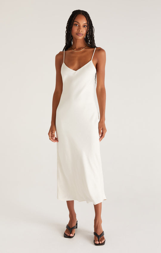 spaghetti strap silk slip dress Elspeth Red Satin Bias Slip Maxi Dress