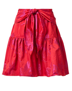 Finley Jacquard Print Skirt; Pink & Red