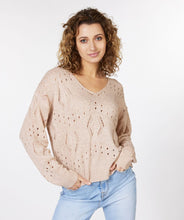 Load image into Gallery viewer, Esqualo Sweater V-Neck Ajour in Sand
